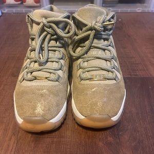 Olive green and gold Jordan 11